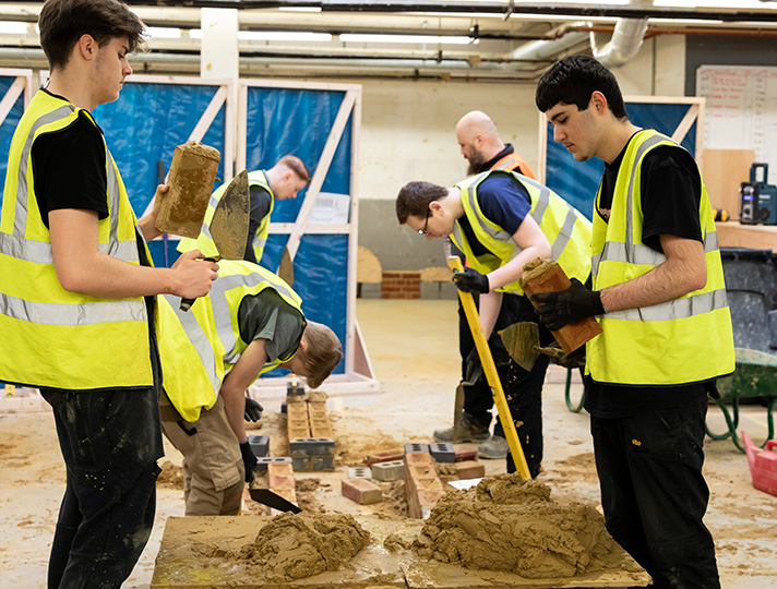 Student working in the workshop