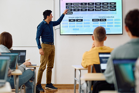 Teacher teaching in the classroom